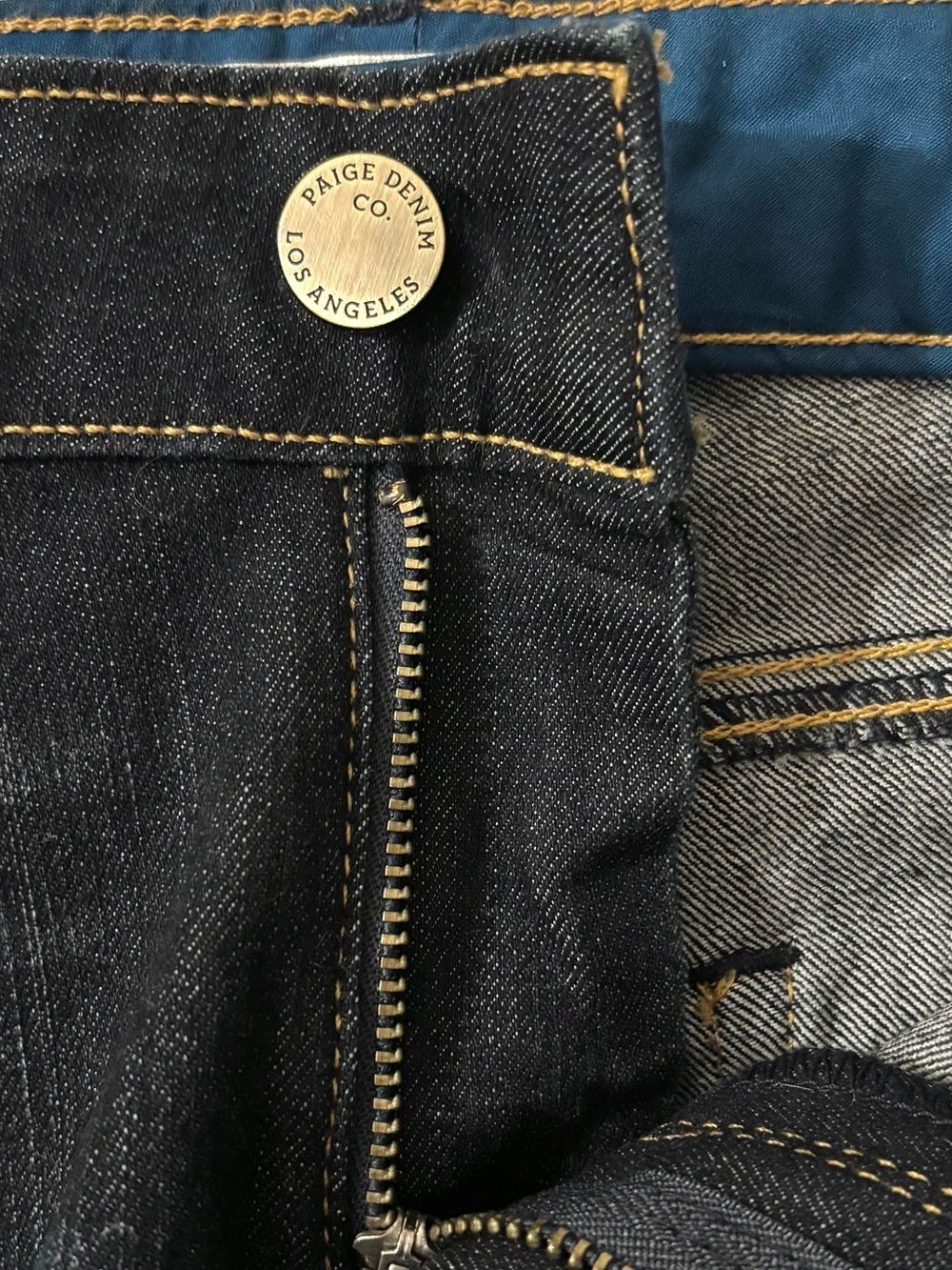 PAIGE Skyline Boot (28x32P) Jeans Carson Dark Wash Mid Rise Slim Flare - Picture 4 of 14